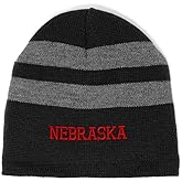 Custom Striped Beanie for Men & Women Nebraska State USA America B Embroidery