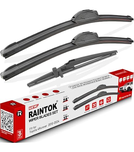 Front & Rear Wiper Blade Set For Toyota 4Runner (2010-2021) – 3-Piece, 20"+24"+12", Easy Installation 9 thumbnail image