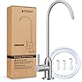 Drinking Water Faucet - Long Thread Stem Filtered Water Tap for Thick Countertop,Lead-Free RO Faucet with Hose and Push Conne