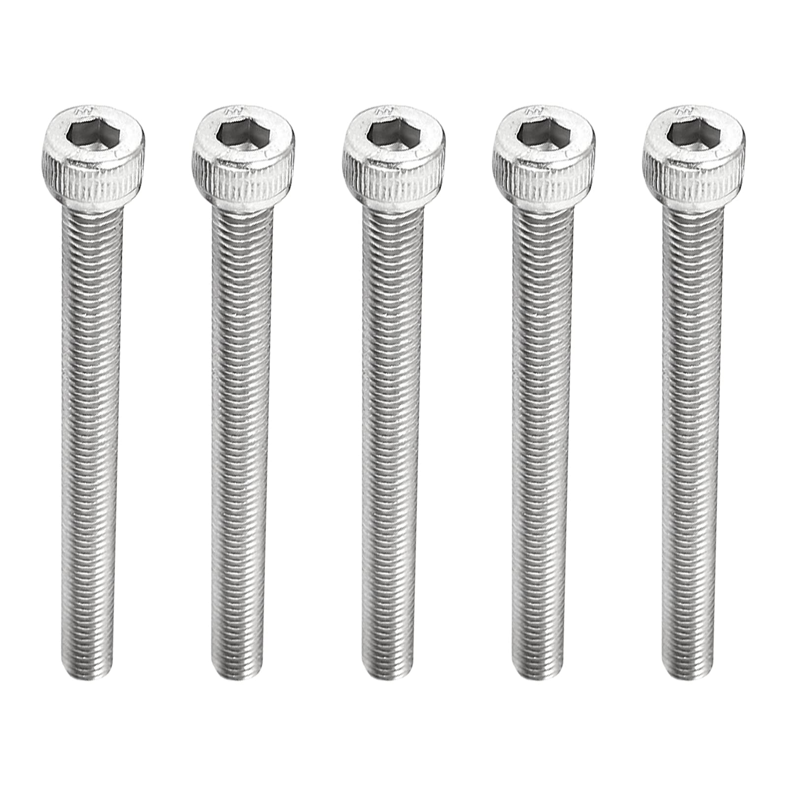 M METERXITY 5 Pack Hex Socket Head Cap Screws - Stainless Steel Full Thread Machine Screw, Anti Resistance, Apply to Hardware Replacement (M8 x 90mm, Silver)