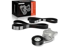 A-Premium Engine Serpentine Belt Drive Kit with Tensioner Compatible with Ford & Mazda & Lincoln Cars - Explorer 2011, Fusion