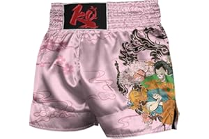 ChenHang Women Boxing Shorts Muay Thai Trunks Pink Flower Sakura MMA Sport Kick Martial Arts Training Gym Costume
