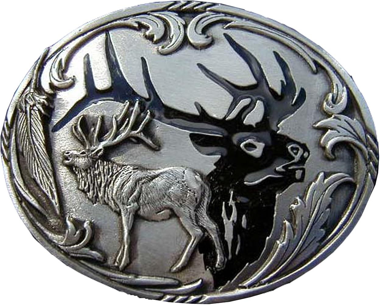 Elk Spirit Colored Novelty Belt Buckle Clothing