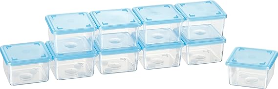 Kigima Mini-Tiefkühldose 0,125l rechteckig 6,5x6,5x4 cm 10er Set