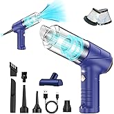 Handheld Cordless Car Vacuum Cleaner 16000Pa 4-in-1 Portable Vacuum & Air Duster with LED Light 120W High Power - Multi Nozzles for Pet Hair, Home, Office, Car - Rechargeable and Dual Filters