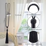 Pretty Jolly 2 Pack Long Tassel Curtain Tiebacks Handmade Rope Knot Black view 2