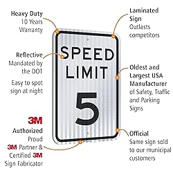 SmartSign "Speed Limit 5 MPH" Sign | 12" x 18" 3M