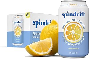 Spindrift, Sparkling Water, Lemon, 12 oz, (pack of 8)