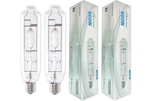 Vegelumax MH 600W Metal Halide HID Grow Light Bulb Lamp High PAR Enhanced Blue and Violet Spectrums for Horticulture Indoor Plants,CCT 6000K,55,000 Lumens,Great for Commercial Applications,2 Pack