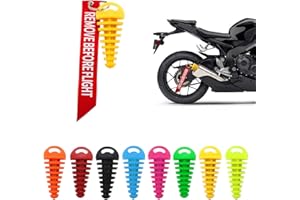 SOPINEKO 0.6"-1.5" Muffler Exhaust Wash Plug Motorcycle Dirt Bike 2 Stroke Rubber Exhaust Silencer with Keychain Tag Remove Before Start Engine Yellow