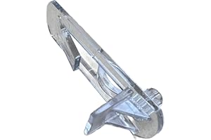 Shelf Support Locking 1/4” peg (Choose Your Shelf Thickness 1/2”, 5/8”, 3/4") Cabinet/Furniture Shelf Clips//New or Replacement (10 Clear Plastic Locking Clips per Bag) by E.H.C. (5/8" Thick Shelf)