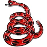 Jawfait Dont Tread on Me 3D Metal Car Sticker, Rattlesnake Vehicle Decal, Gadsden Flag Auto Emblem for Automotive Truck Motorcycle Vans (Black/Red)