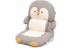 Heated Seat Cushion & Back Support | Adjustable Temperature Penguin Cushion For Comfort & Lumbar Support | Plush Chair Pad Wi
