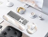 Giecy Keyboard Mouse Wrist Rest Set White Marble Ergonomic Gel Pad view 2
