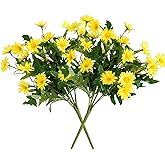 LGEGE Artificial Daisy Flowers for Outdoor - 2 Bundles Yellow Daisy Flower Bulk, Perfect Decoration for Table Windowsill Porch