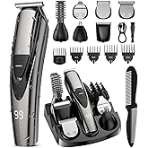 SHPAVVER Beard Trimmer for Men: Professional Barber Hair Clippers - 12-in-1 Cordless Grooming Kit - Waterproof Electric Razor with Turbo Speed & Precision Blades