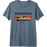 Honda CR-X 1989 Racing Stripe Retro Civic Black Logo Premium Tri-blend T-Shirt