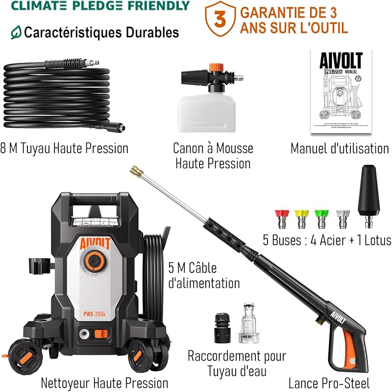 Nettoyeur Haute Pression 1800W, 170 Bars