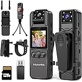 kaysunlink Body Camera with Audio and Video Recording 1080P FHD Mini Police Wearable Body Worn Cam Portable Small Personal Camcorder Sport Action Outdoor Video Recorder (128GB)