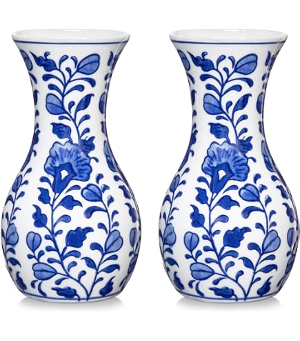 Amazon.com: YQBUER 中國傳統青花瓷花瓶居家裝飾- 經典青花瓷花瓶瓷