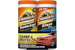 Armor All Protectant Wipes and Glass Wipes, Car Cleaning Wipes and Car Glass Wipes, 30 Count Each, 2 Pack