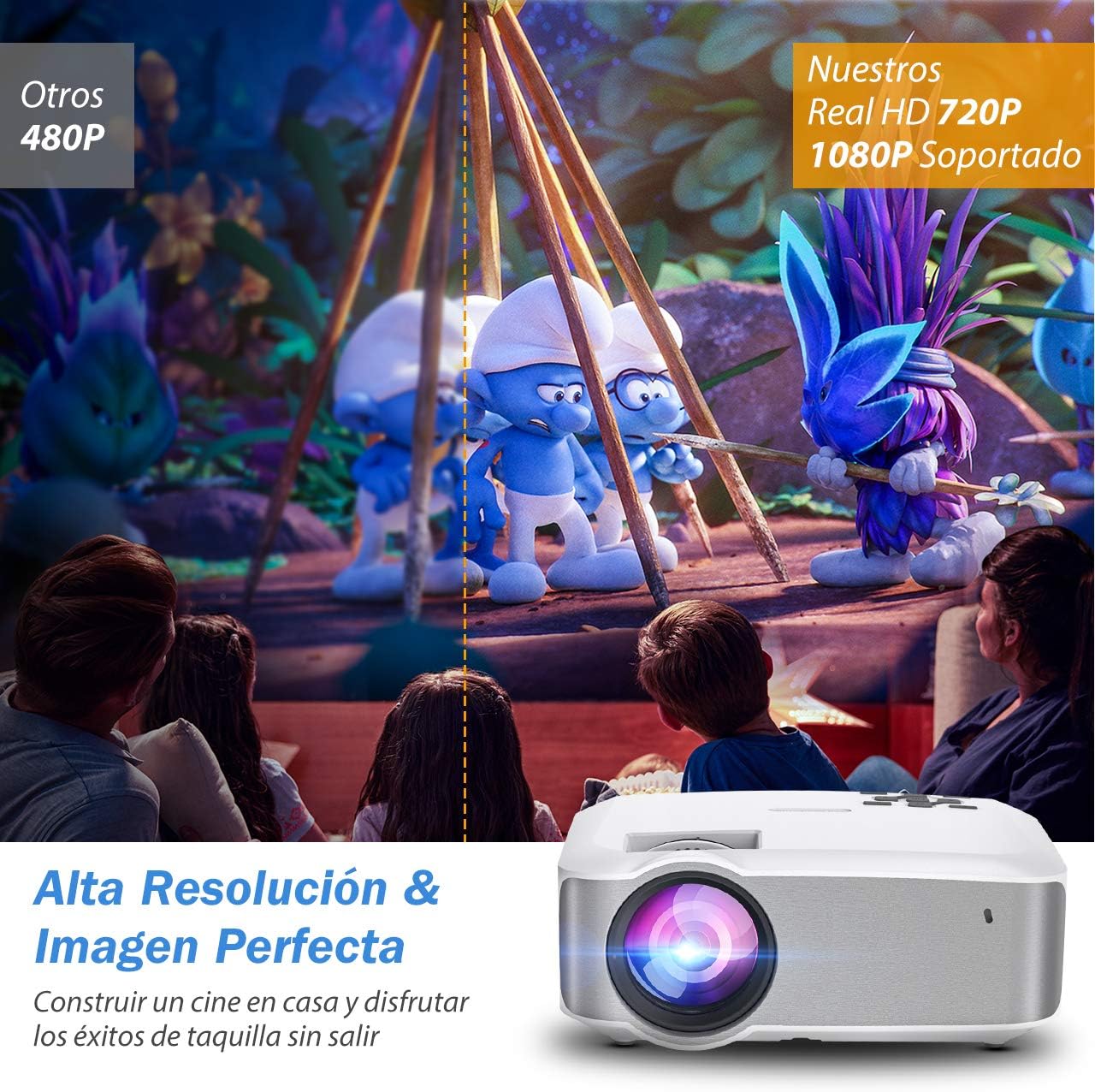 VicTsing Proyector,3200 Lúmenes Multimedia Vídeo Mini Proyector ...