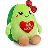 WENMOTDY Valentines Day Avocado Plush Toys 17 Inches Cute Fruit Stuffed Animal with Red Heart Soft Avocado Pillow Valentines Gifts for Girlfriend Boyfriend Lover