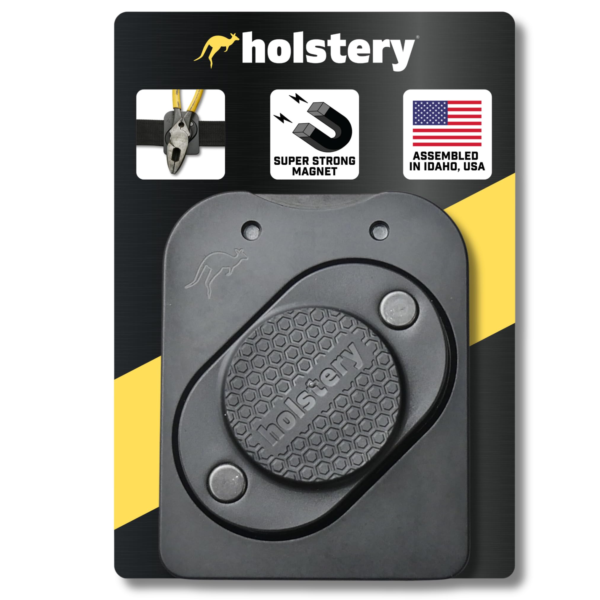 Holstery MagMaster Pro | Magnetic Tool and Hardware Holder - Strong Clip-On Belt Magnet Holster Screws, Nails, Hammer, Sockets, Pliers, Screw Driver, Trowel, Drill Bit, Wrench, or Any Magnetic Tools