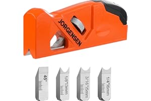 JORGENSEN Chamfer Plane, Edge Corner Plane with 4 Cutter Heads, Storage Space - Hand Plane for Woodworking, Carpenter Woodwor