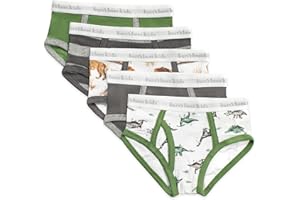 Burt's Bees Baby Boys' Underwear Set - Breathable 100% Organic Cotton Undies, Pack of 5 for Toddler 2T to 8 Years Old