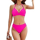 BMJL Womens Push Up Bikini Set Halter Two Piece Swimsuits Triangle Bathing Suits 2025 Cute Swimwear