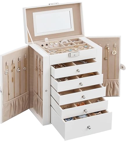 Amazon.com: KAMIER Jewelry Box for Women, 6-Layer Large Jewelry