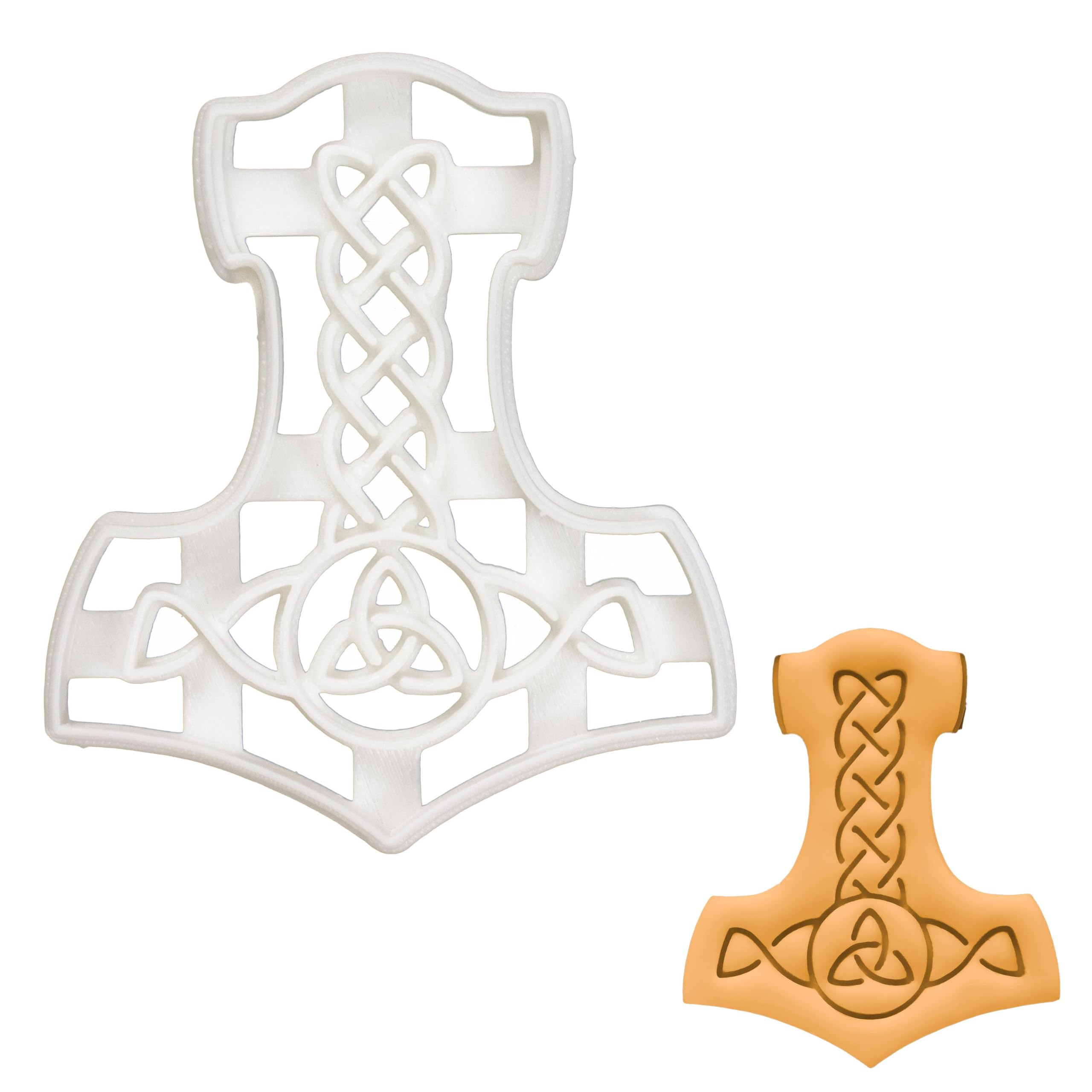 BAKERLOGY Mjolnir Cookie Cutter - Detailed Biscuit Cutter Design for Baking and Crafts, Ideal on Fondant, Dough, Clay