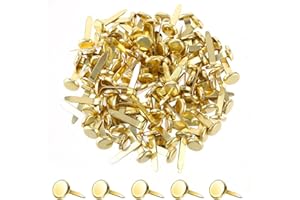 Jeffdad 100pcs Split Pins, Metal Paper Fasteners Mini Brads, 10mm x 8mm Round Scrapbooking Brads for Paper Craft DIY Stamping Scrapbook Office Household Supplies (Round)