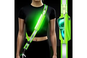 HOERAONR LED Reflective Sash Gear for Walking at Night,Reflective Belt Safety Lights,Lights for Night Dog Walking,High Visibility Type-C Rechargeable Light Up Running Gear for Runners Walkers Men Women