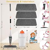 SwissPack NEW Spray Mop with 4 Microfiber Cloths 600ml Refillable Bottle Grey view 6