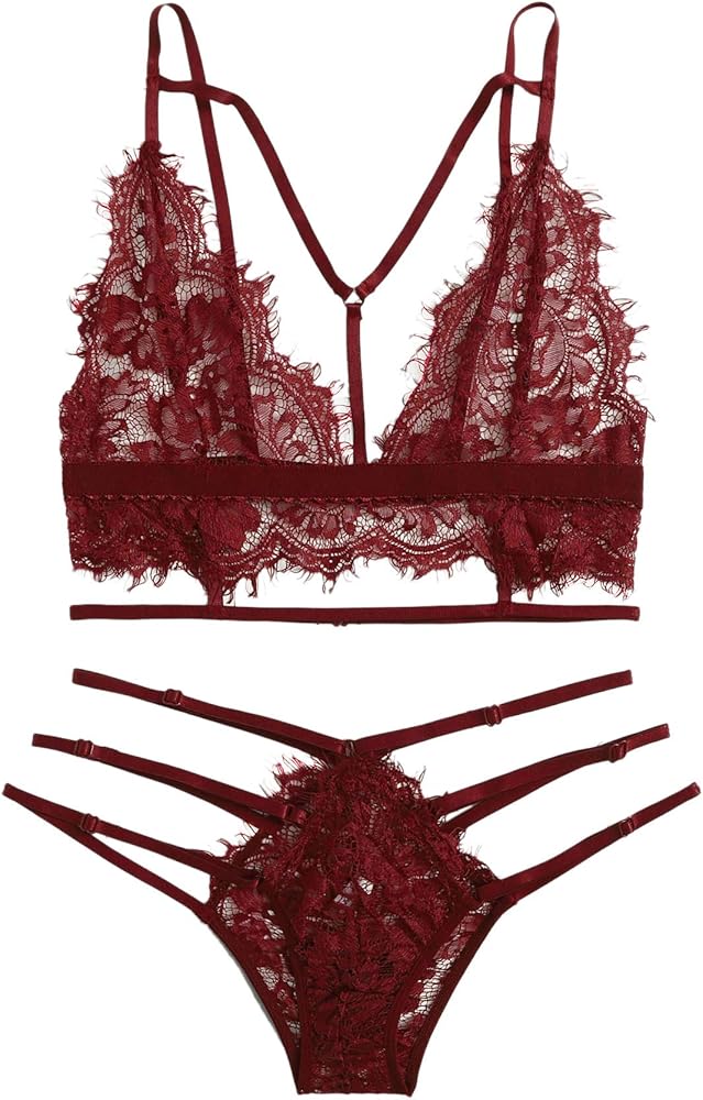 burgundy bra and panty set