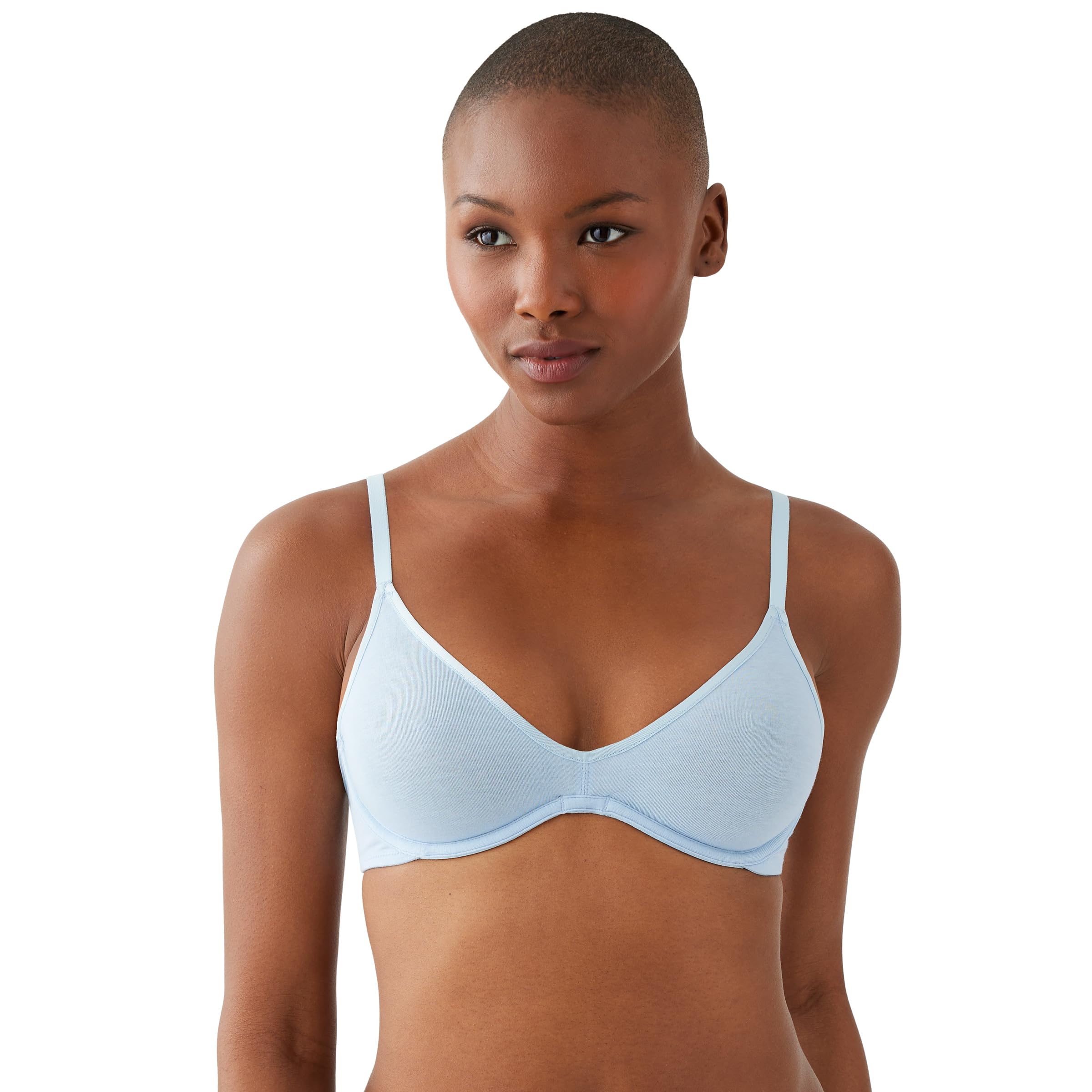 b.tempt’d by Wacoal Women’s Cotton to a Tee Scoop Underwire Bra, Dream Blue