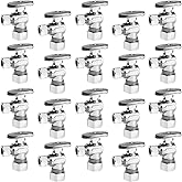 GUOFIS 20 Pack Angle Stop Valve,1/4 Turn Water Shut Off Valves,1/2" Nominal (5/8" OD) Compression Inlet x 3/8" OD Compression