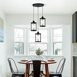 Osimir 3-Light Pendant Lighting, Black Dining Room