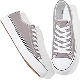 Adokoo Canvas Tennis Shoes for Women Low Top Casual White Black Sneakers for Women Lace Up Fashion Comfortable Walking Shoes