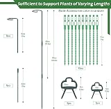 Hanotic 6Pcs Plant Support Stakes 30/60/90cm with Rings Clips Twistties view 2