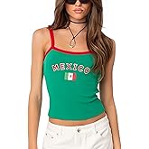 ITHAFE Vintage Graphic Tank top for Women Brazil Shirt Y2k Tops Mexico Crop Jersey 2000s Summer Going Out Tops
