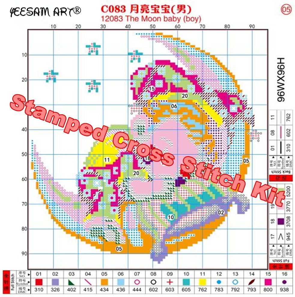 YEESAM ART Unstamped Cross Stitch Kits for Adults Elephants Snow Mountain 14ct Counted Unprinted Embroidery Kit Needlework Wall Art Decor - Image 4