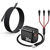 PD 30W USB C Fast Charger for DJI Neo, Mini 4K, Mini 4 Pro, 3 Pro/3, 2 SE, Air 2S, Avata, Drones, Dual-Port USB + Type C Wall