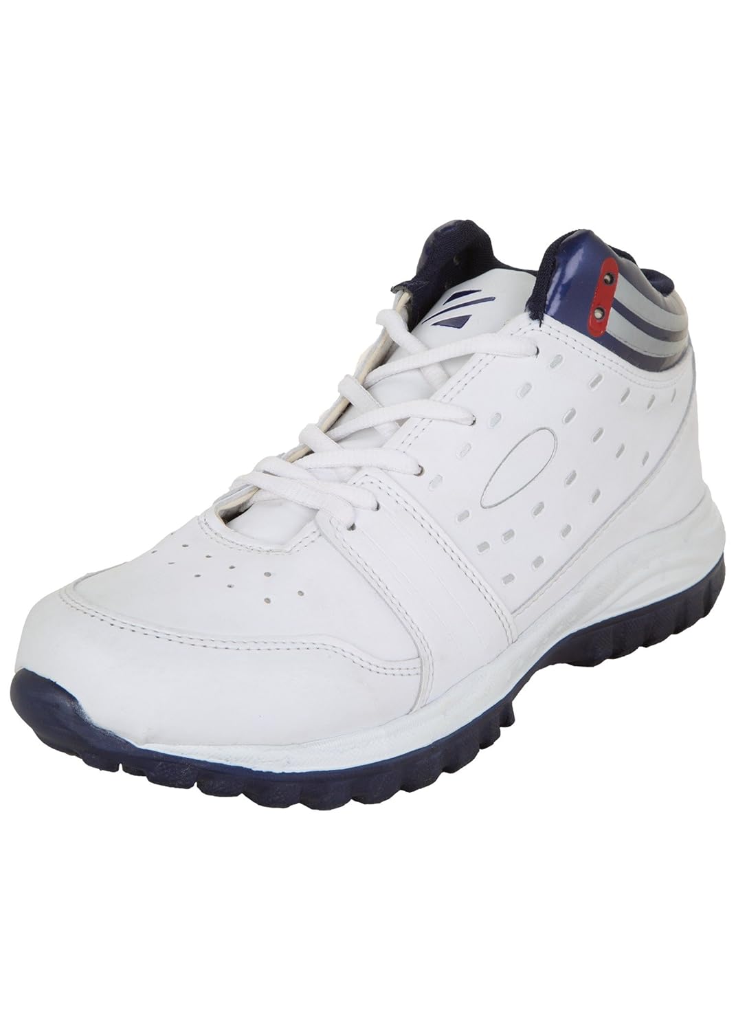 Buy Zovi Synthetic White High Ankle Sports Shoes with Striped Heel