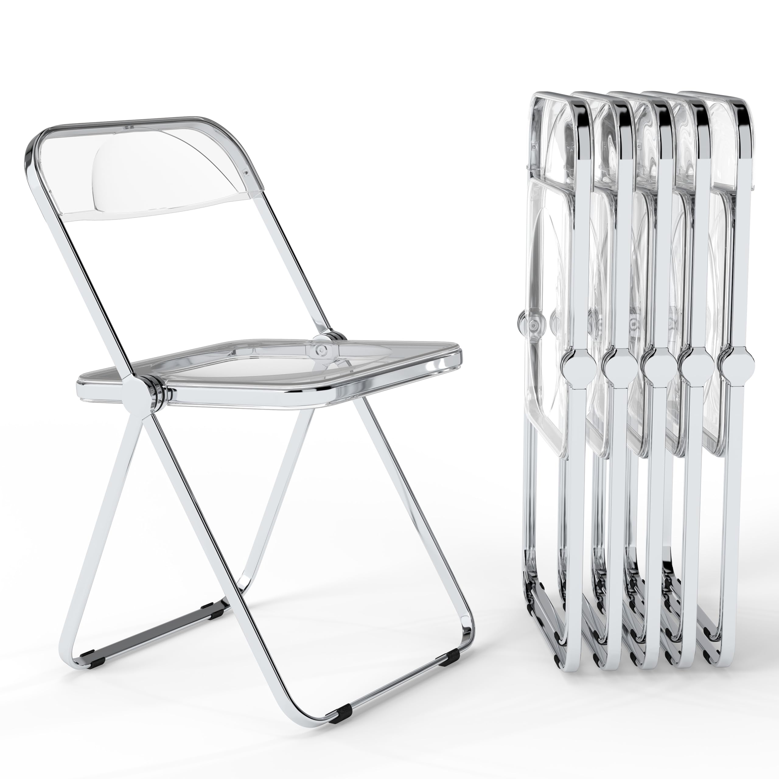 Photo 1 of ***MISSIONG CHAIRS***
Real Relax Acrylic Folding Chairs, Foldable & Stackable Clear Chairs with Metal Chrome Frame, Indoor and Outdoor, for Home, Office, Party & Events, Set of 2,Transparent