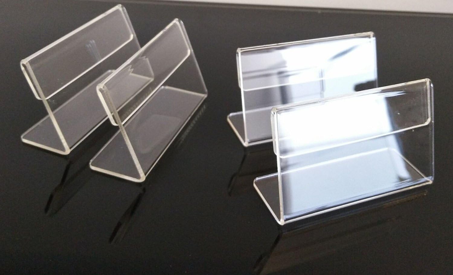 Set of 30PCS L Shape Clear Acrylic Price Card Tag Label Stand , Mini Sign Display Holder,Counter Top Stand 7x4cm - Image 4