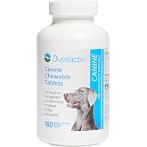 PRN Pharmacal Duralactin Canine Chewable Tablets, Vanilla, 180 Count | Joint Health &amp; Mobility Support for Dogs &amp; Puppies with 1,000 mg MicroLactin Dried Milk Protein, Vanilla-Flavored Chewables