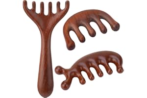 ProSuites 3 Pcs Wooden Head Scalp Massager Comb, Head Massage Tool for Relaxation Hair Gua Sha Comb for Mother,Gaughter,Wife